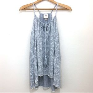 Knox Rose tank top high low blue size small